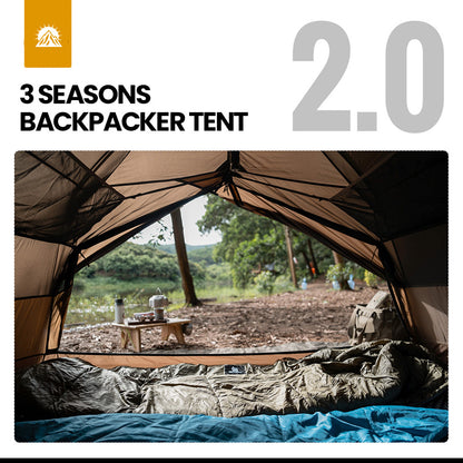 2-Person Backpacking Tent 70D Nylon 3-Season Easy Setup Instant Tent For Wild Camping Hiking Trekking Fishing