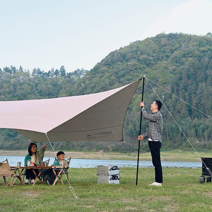 Black Coated Hex Butterfly Awning Anti-Ultra Violet Waterproof Tarp Camp Canopy Shade Sail Sun Shelter