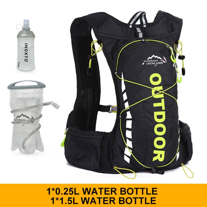 Unisex Hiking Cycling Running Backpack Waterproof 8L 250ml Water Bottle 1.5L Hydration