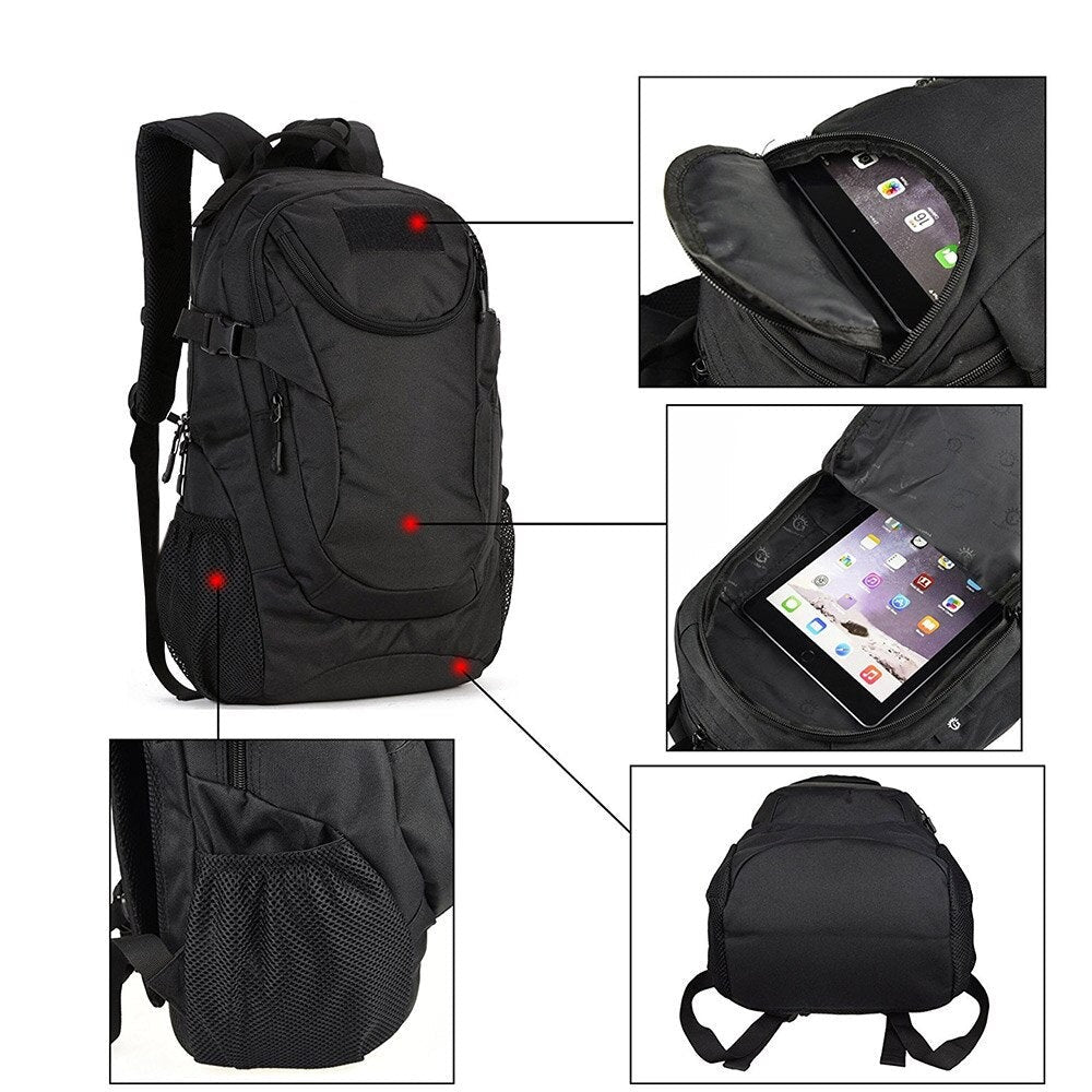 Multi-Purpose 25L Backpack For Hiking Trekking Water Resistant Durable 900D Nylon Travel Rucksack Suitable For 14 Inches Laptop