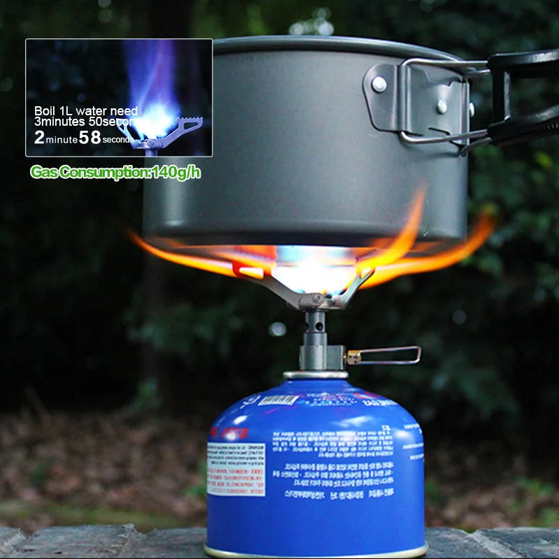 Ultra-Light Titanium Outdoor Stove: World’s Lightest Camping Gas Burner, Portable and Efficient Survival Furnace for Adventurous Picnics