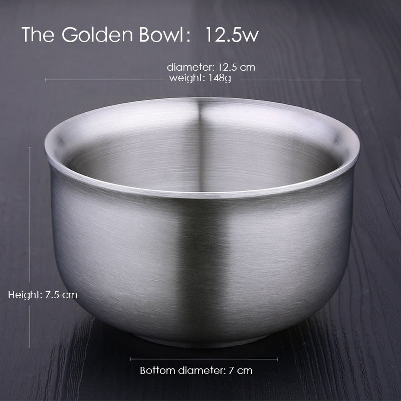 Stainless Steel Bowl Food Container Rice Salad Bowl Ramen Instant Noodles Travel Tableware