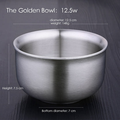 Stainless Steel Bowl Food Container Rice Salad Bowl Ramen Instant Noodles Travel Tableware