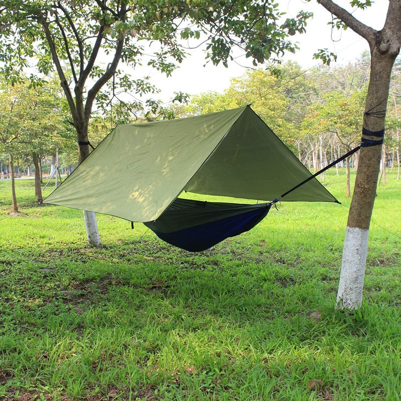 Camping Hammock with Mosquito Net and Rainfly Tarp - 300X300cm Portable Waterproof UV Protection Canopy Hammock