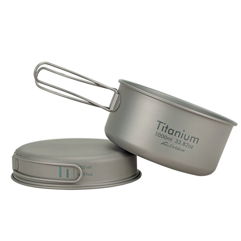 Ultralight Titanium Expedition Cooking Pan Set: A Lightweight and Durable Camping Pot & Pan Set for Your Outdoor Adventures