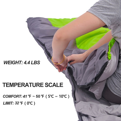 Winter One-Person Sleeping Bag Suitable For 5℃~0℃ Envelope Style Sleeping Bag For Cold Season Camping Hiking 