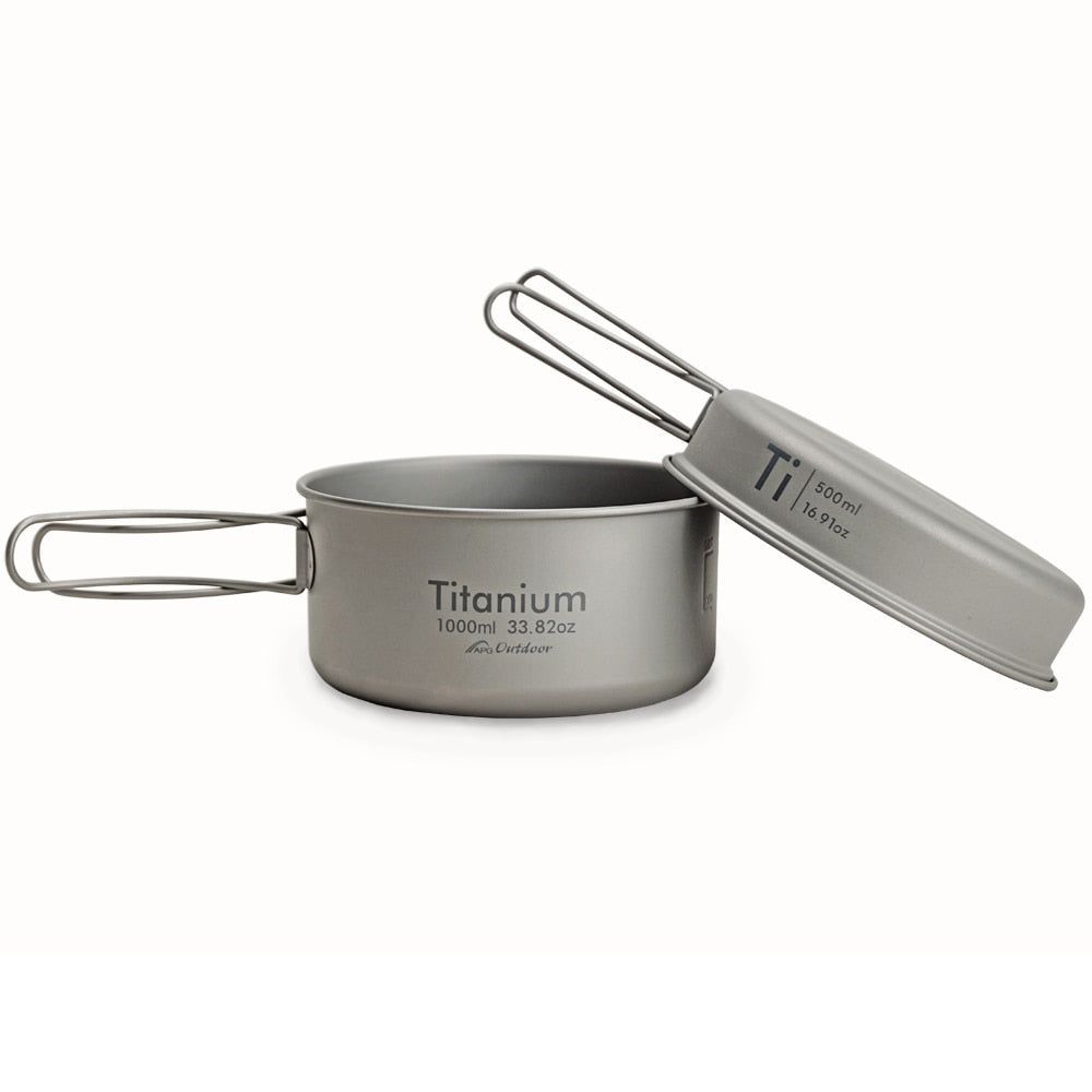 Ultralight Titanium Expedition Cooking Pan Set: A Lightweight and Durable Camping Pot & Pan Set for Your Outdoor Adventures