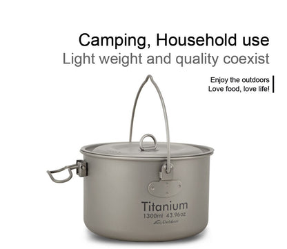 Ultra Light 1300ML Titanium Hanging Pot: A Durable and Versatile Pot for Your Outdoor Cooking Needs