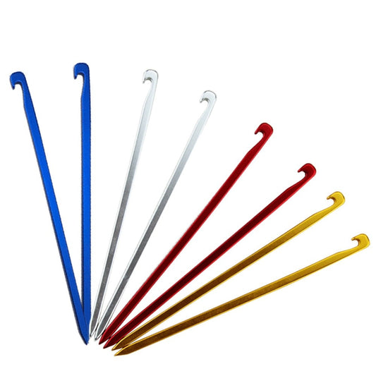 10pcs Ultra Light Aviation Alloy Tent Peg Hooks For Camping, Awnings, Hammock, Tarp Guy Rope Stakes 16cm Grade 7001 Aluminum 