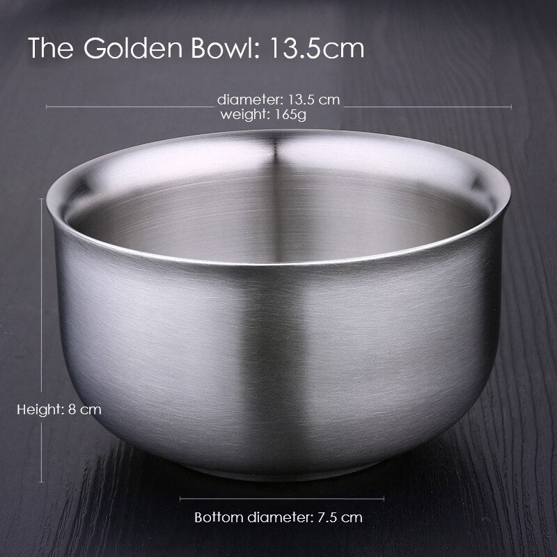 Stainless Steel Bowl Food Container Rice Salad Bowl Ramen Instant Noodles Travel Tableware