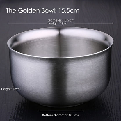 Stainless Steel Bowl Food Container Rice Salad Bowl Ramen Instant Noodles Travel Tableware