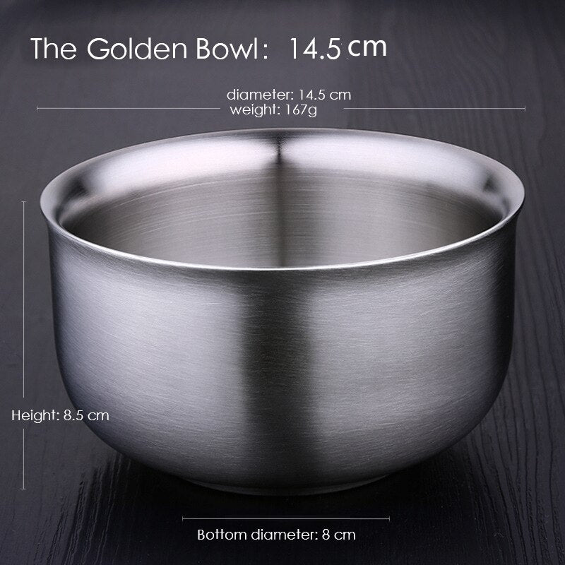 Stainless Steel Bowl Food Container Rice Salad Bowl Ramen Instant Noodles Travel Tableware