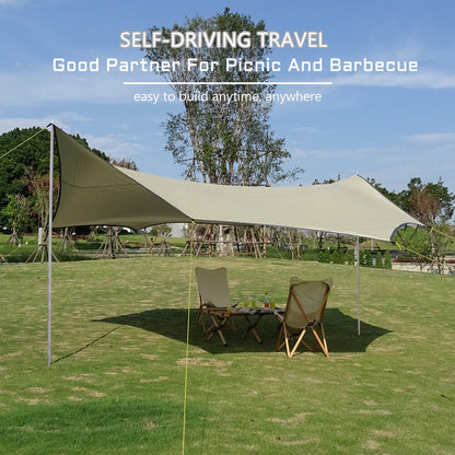 Large 5x5m Tarp Shade Sail Canopy Waterproof Awning Sun Shelter For Camping Beach Garden etc