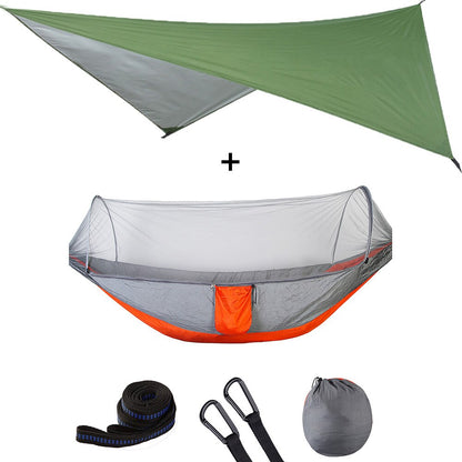 Mosquito Net Hammock Tent With Quick Zip Opening And Waterproof Canopy Awning Set Portable Pop-Up Sleeping For Camping & Hiking