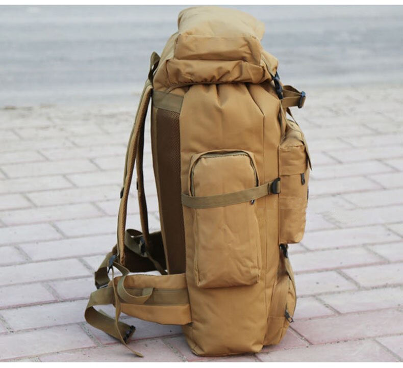 Large Capacity 70L Military Tactical Camo Backpack with and Molle System for Hiking and Travel