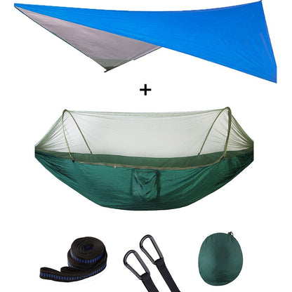 Mosquito Net Hammock Tent With Quick Zip Opening And Waterproof Canopy Awning Set Portable Pop-Up Sleeping For Camping & Hiking