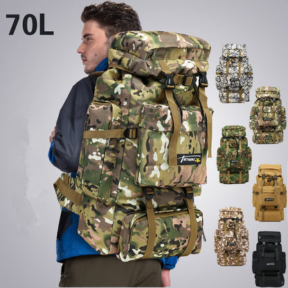 Large Capacity 70L Military Tactical Camo Backpack with and Molle System for Hiking and Travel