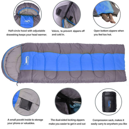 Ultralight Compact Folding Sleeping Bag Portable 3 Season (15℃~5℃) Backpacking Sleeping Bag For Spring, Autumn & Summer - Available in 2 Widths