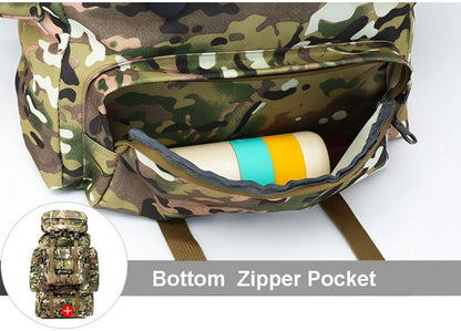 Large Capacity 70L Military Tactical Camo Backpack with and Molle System for Hiking and Travel