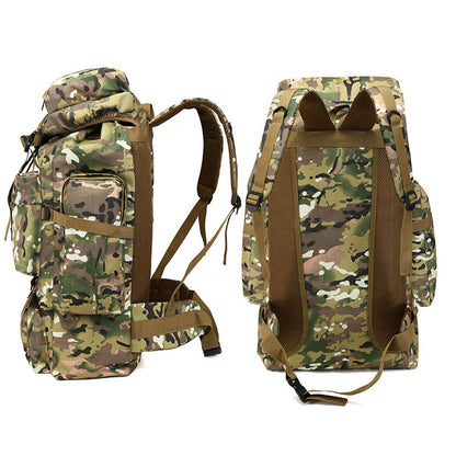 Large Capacity 70L Military Tactical Camo Backpack with and Molle System for Hiking and Travel