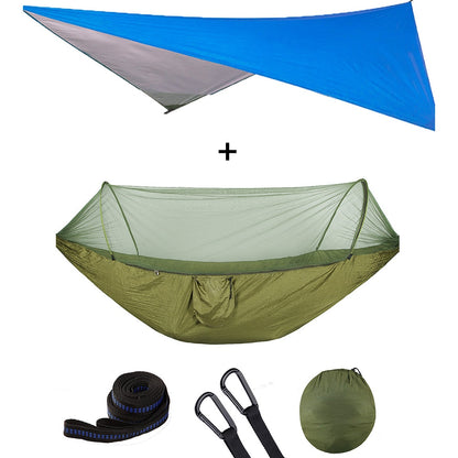 Mosquito Net Hammock Tent With Quick Zip Opening And Waterproof Canopy Awning Set Portable Pop-Up Sleeping For Camping & Hiking