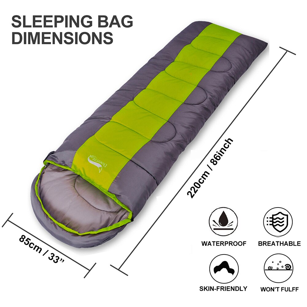 Winter One-Person Sleeping Bag Suitable For 5℃~0℃ Envelope Style Sleeping Bag For Cold Season Camping Hiking 