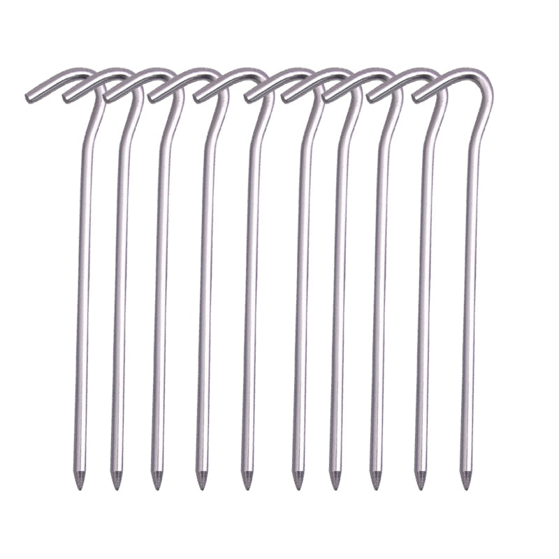 10pcs/set Lightweight Alloy Tent Pegs For Camping Hiking Tents Groundsheet Awning Tarp Guy Rope Hooks 18cm/piece