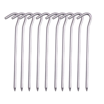 10pcs/set Lightweight Alloy Tent Pegs For Camping Hiking Tents Groundsheet Awning Tarp Guy Rope Hooks 18cm/piece