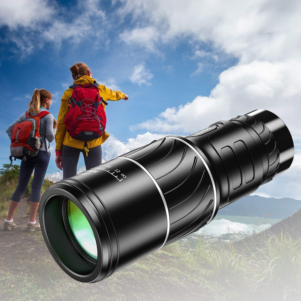 Powerful and Compact 16x52 Dual Focus Monocular Telescope with Fully Coated Optics for Outdoor Sports and Camping