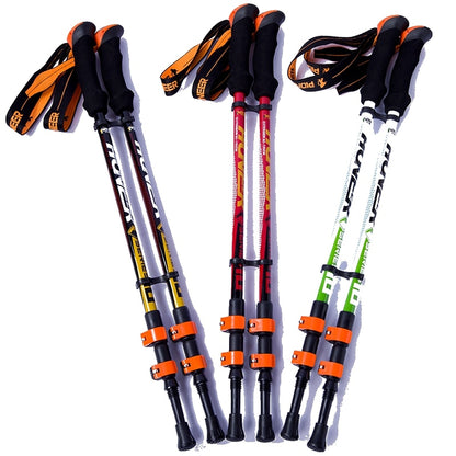 Ultralight Adjustable Telescopic Carbon Fiber Trekking Poles Lightweight Walking Sticks for Hiking Backpacking Mountain Climbing