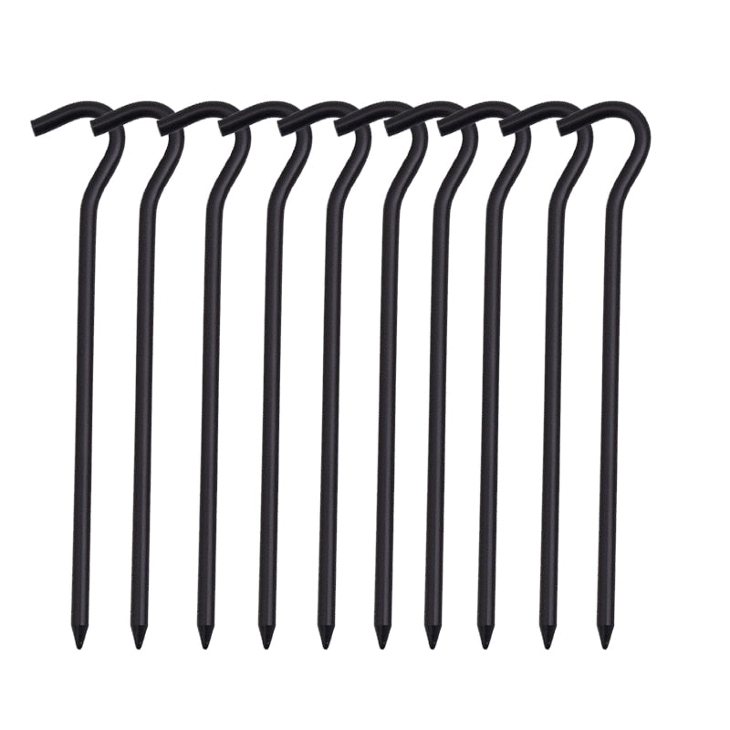 10pcs/set Lightweight Alloy Tent Pegs For Camping Hiking Tents Groundsheet Awning Tarp Guy Rope Hooks 18cm/piece