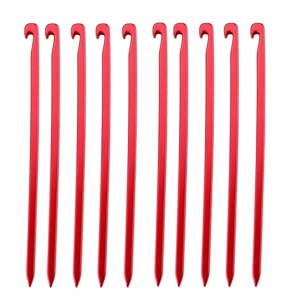 Aircraft Aluminum Tent Pegs Guy Line 16cm Hooks Hard Ground Stakes For Securing Camping Awnings Tarps etc 10Pcs/Set