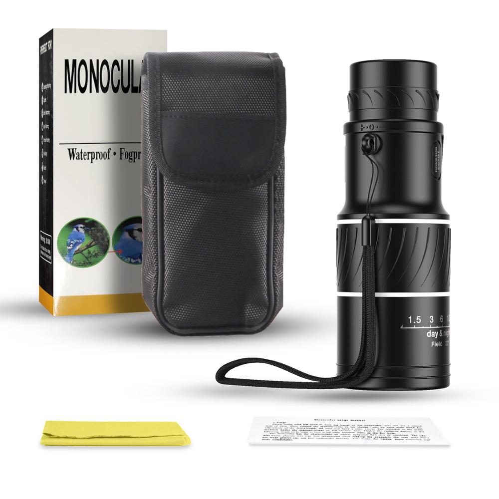 Powerful and Compact 16x52 Dual Focus Monocular Telescope with Fully Coated Optics for Outdoor Sports and Camping