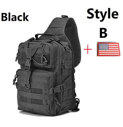 Molle Sling Backpack Shoulder Bag Rucksack Day Pack For Hiking Running Camping Hunting Large Capacity 600D Nylon Adventure Backpack