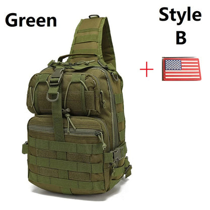 Molle Sling Backpack Shoulder Bag Rucksack Day Pack For Hiking Running Camping Hunting Large Capacity 600D Nylon Adventure Backpack