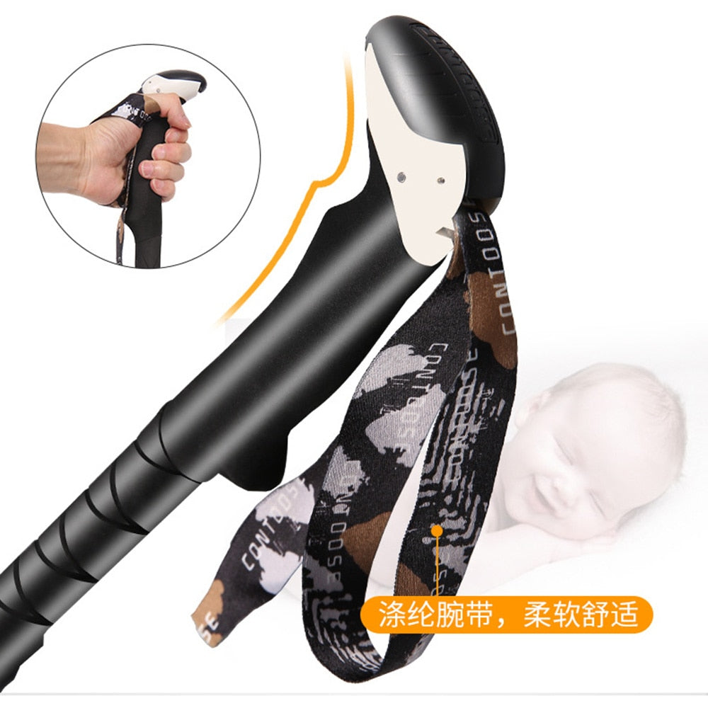 Telescopic Quick Lock Carbon Fiber Trekking Pole Ultralight Collapsible Portable Hiking Sticks For Backpacking Hiking Walking