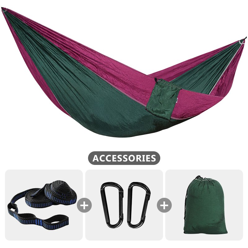 Portable Lightweight 210T Parachute Nylon Hammock for Camping Hiking Travel Adventure - Single Size 220x90cm