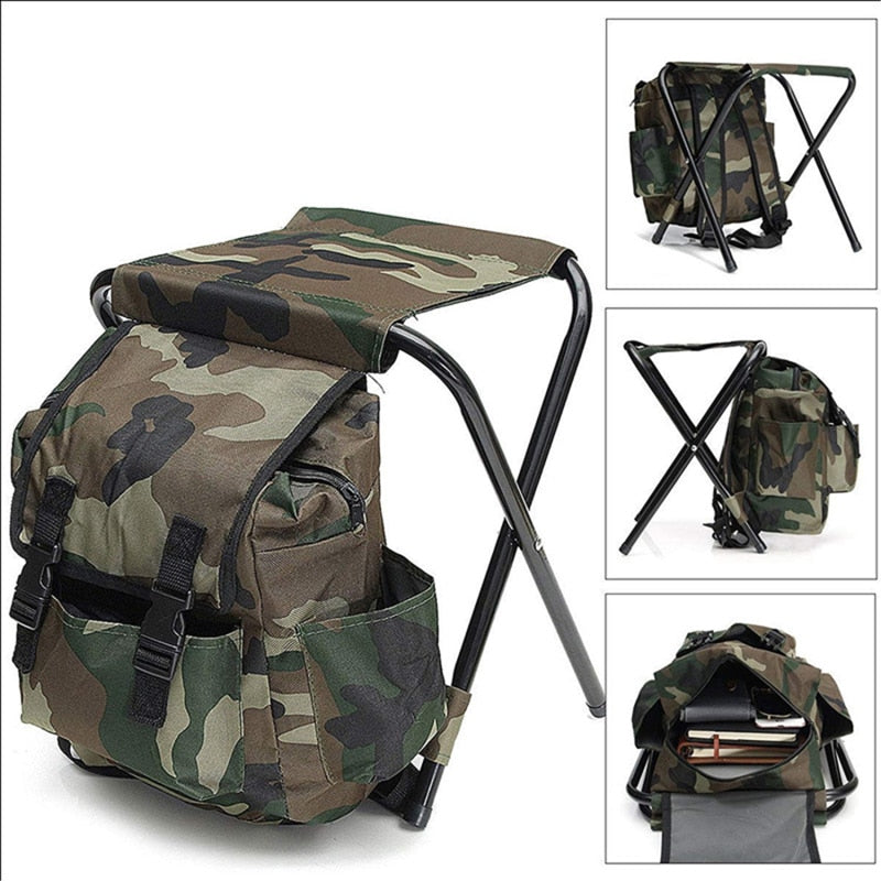 Foldable Camping Fishing Outdoor Stool Backpack Chair For Camping Fishing Sport Hiking