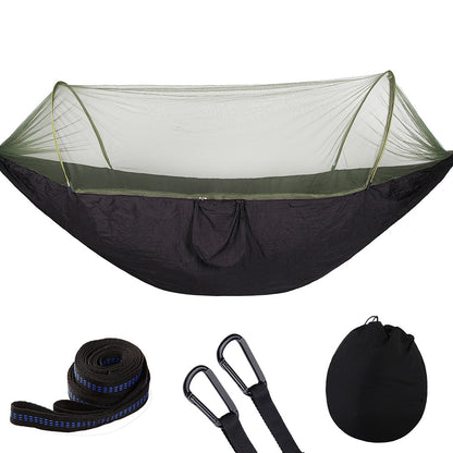 Camping Travel Hammock With Mosquito Net Lightweight Portable 210T Nylon Parachute Hammock For Wild Camping