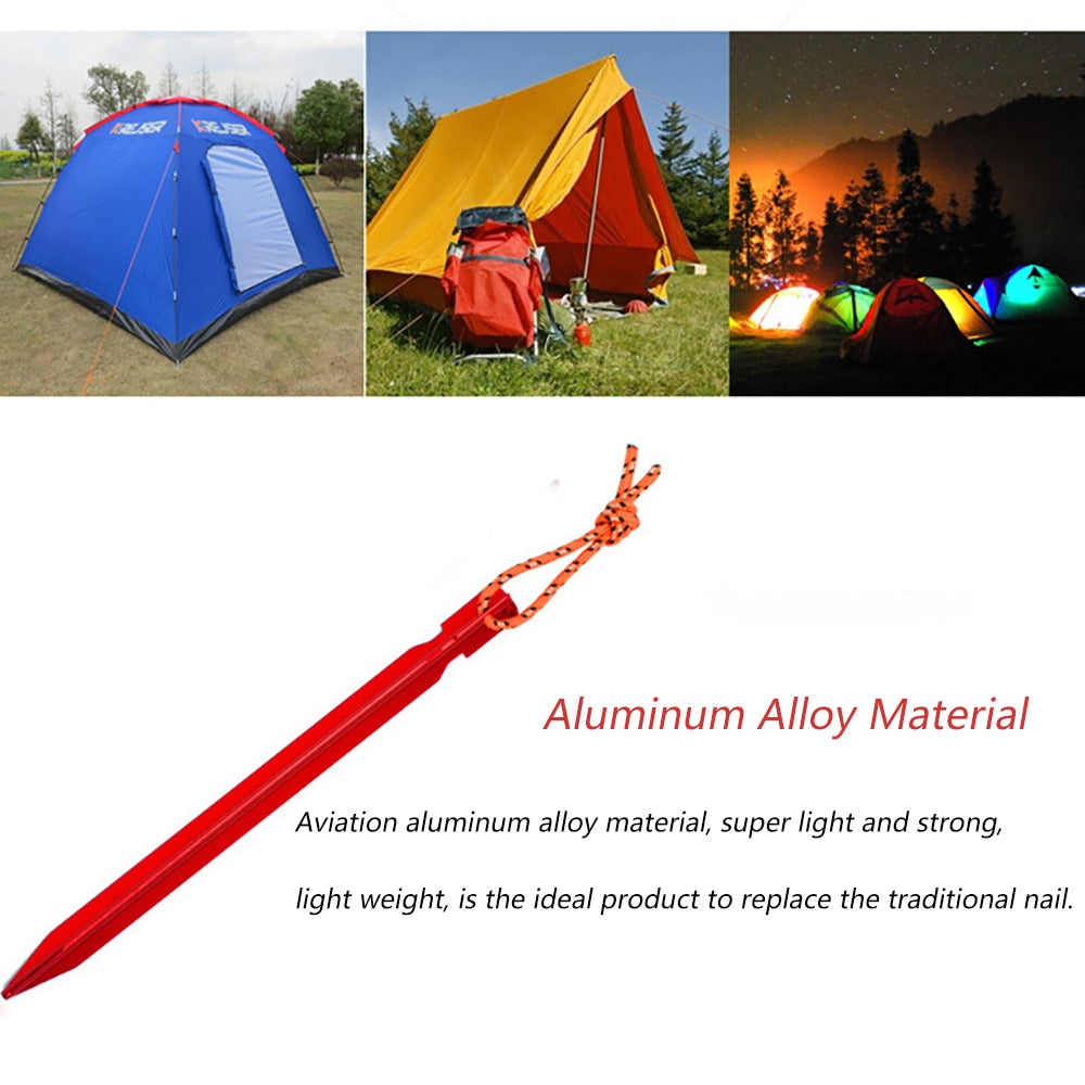 Set of 10Pcs Lightweight Tent Pegs For Camping Hiking Backpacking Awning Ground Stakes With Optional Lightweight Tent Peg Mallet