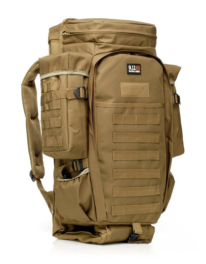 Large Capacity 65L Camo Tactical Backpack for Travel and Hiking With Ergonomic Air Cushion Belt