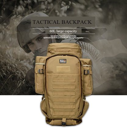 Large Capacity 65L Camo Tactical Backpack for Travel and Hiking With Ergonomic Air Cushion Belt