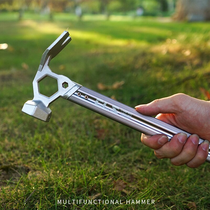 Mountaineering Tent Peg Hammer Puller For Camping Tents Awnings Groundsheets etc Stainless Steel Hammer Copper Head