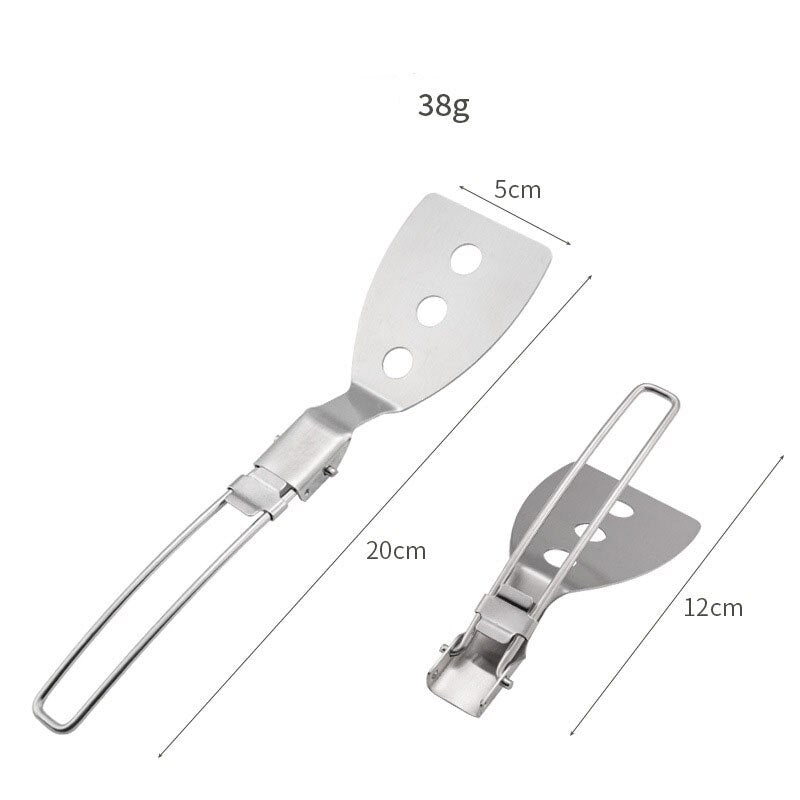 Stainless Steel Camping Cooking Utensils - 7 Folding Tools For Hiking Camping Expedition Outdoor Cooking