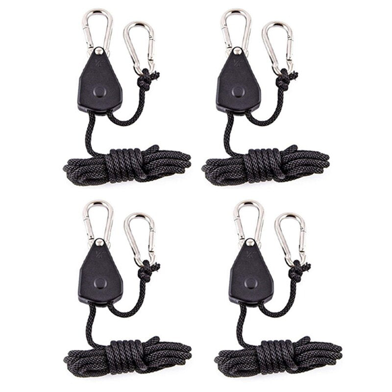 4pcs Adjustable 8inch Lanyard Pulley Ropes For Camping Awning Tent Hanging Lights Fans etc