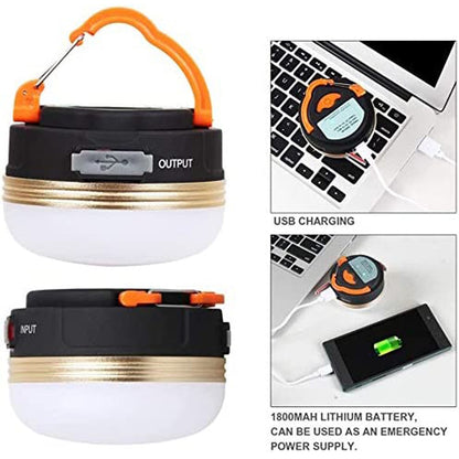 Portable 10W LED Camping Lantern with USB Rechargeable Battery and 3 Lighting Modes for Travel, Hiking and Emergency