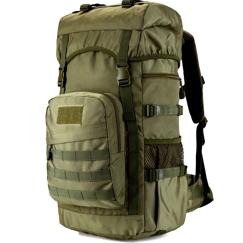 Khaki Tactical Camo Backpack 50L Capacity and Molle System for Mountaineering, Climbing, Hiking, and Travel