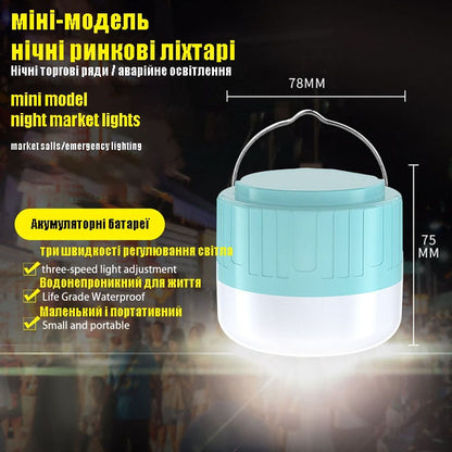 Portable Camping Lights Rechargeable Lamp - Bright, Durable and Versatile - Lantern, Flashlight and Emergency Bulb in One