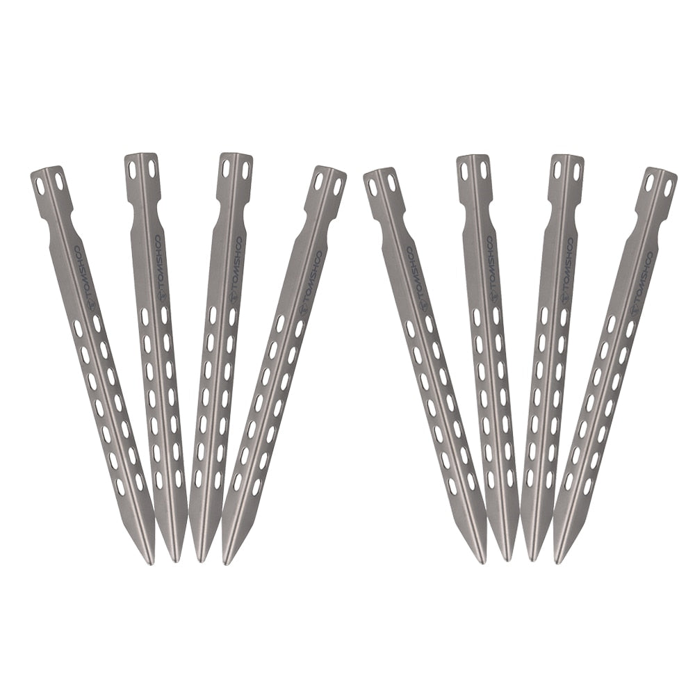 Ultralight Titanium Tent Pegs Super Strong Windproof Lightweight 6.3" Tent Pegs For Camping Hiking 4/6/8/12 Pack