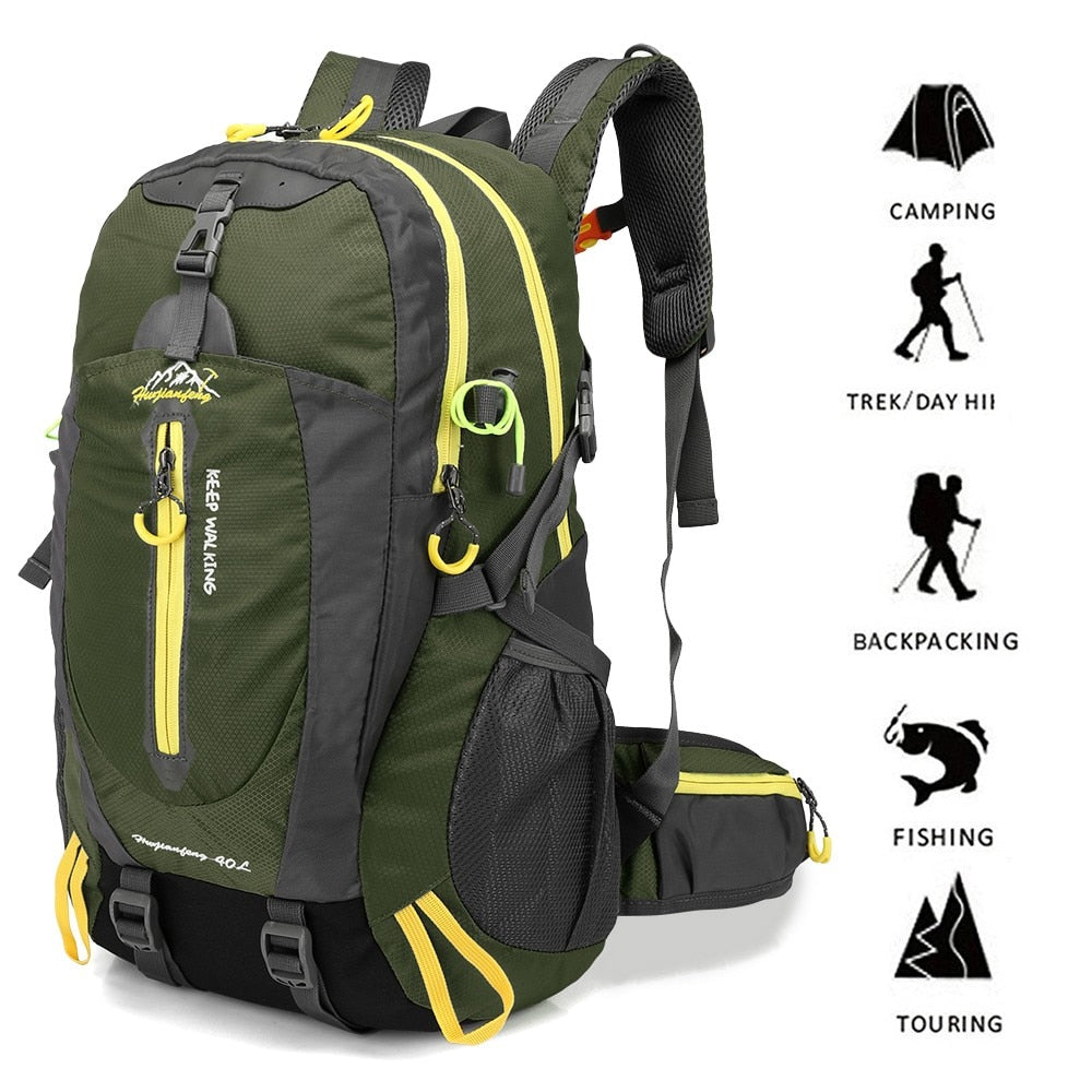 40L Multi-Purpose Unisex Backpack For Hiking Travel Lightweight Compact & Versatile Water Resistant Backpacking Daypack Laptop Rucksack